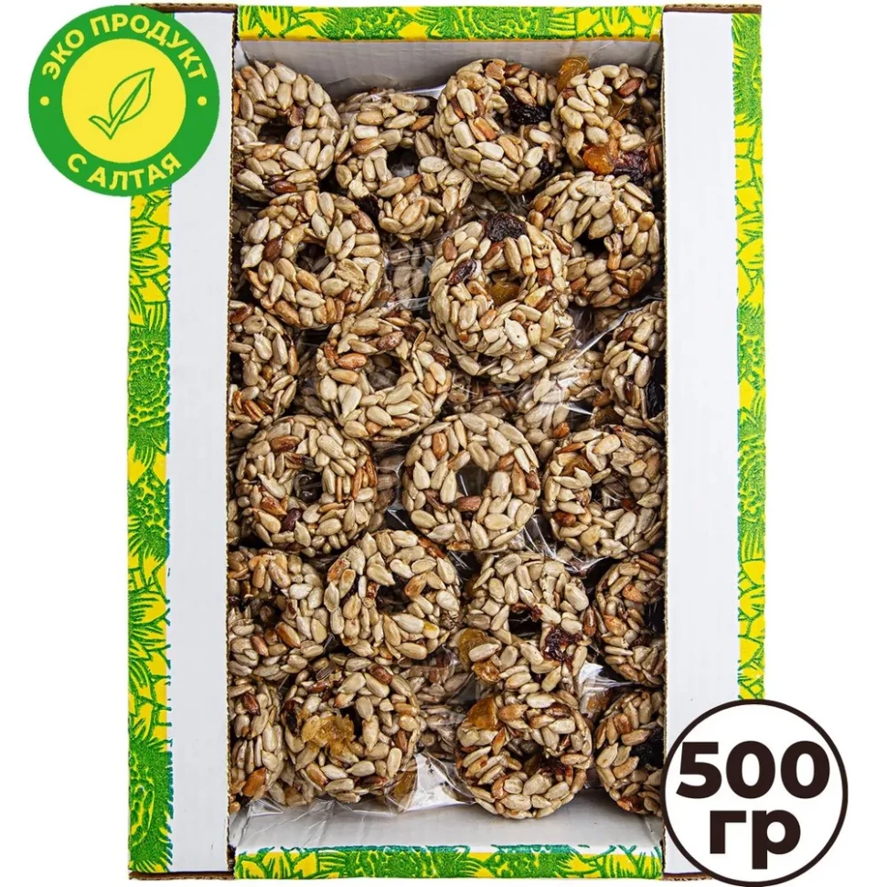  Козинаки из подсолнечника с медом и сухофруктами "Зачетные" 500г в Черемхове